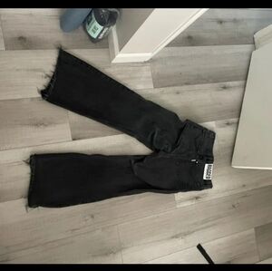 Ragged priest jeans charcoal black 26 small med gray denim high rise flare boot